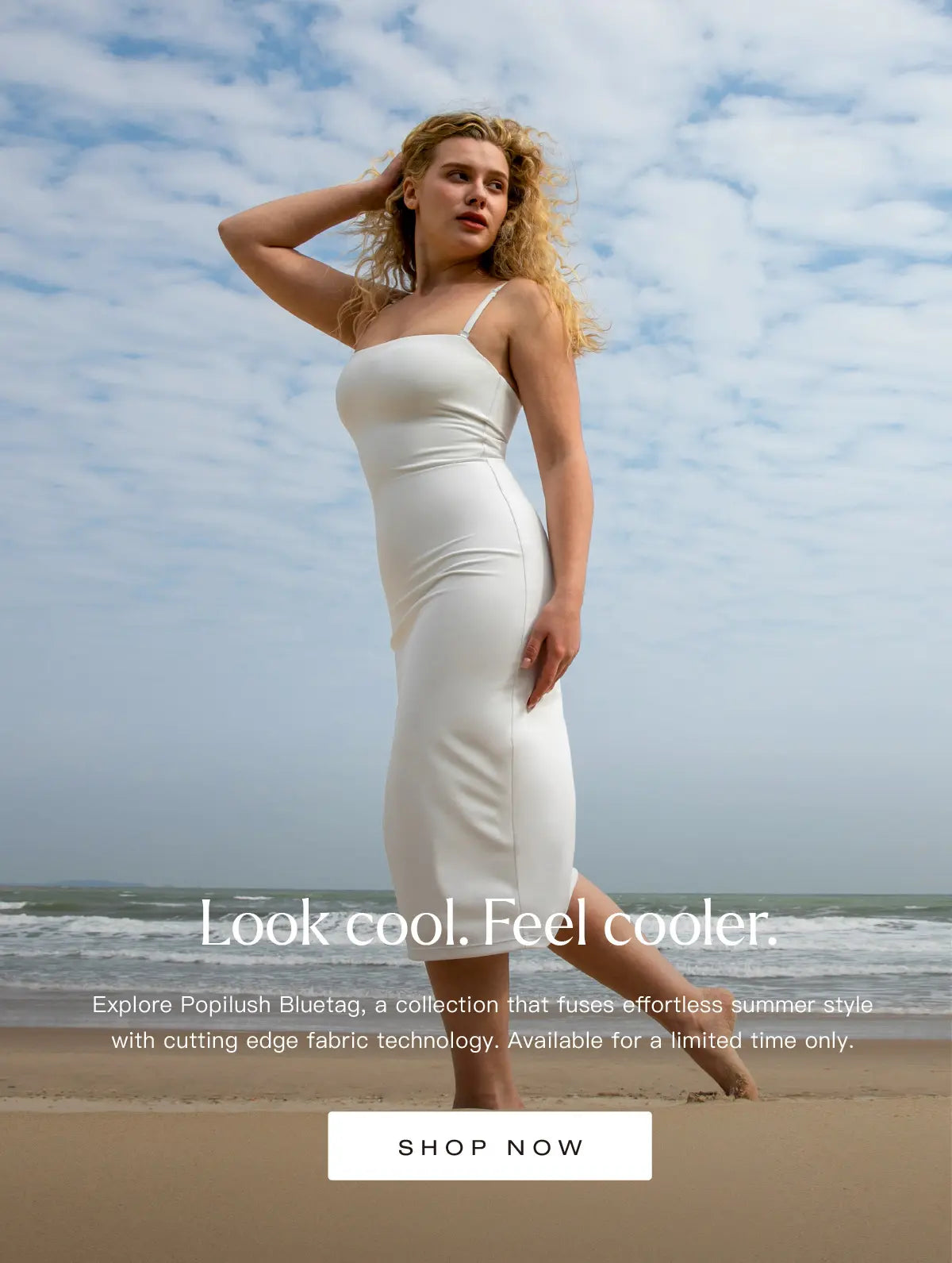 Built-in shapewear made with cooling fabric derived from oyster shells.