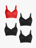 4-Pack Seamless Comfort Removable Pad Everyday Bra Bundle