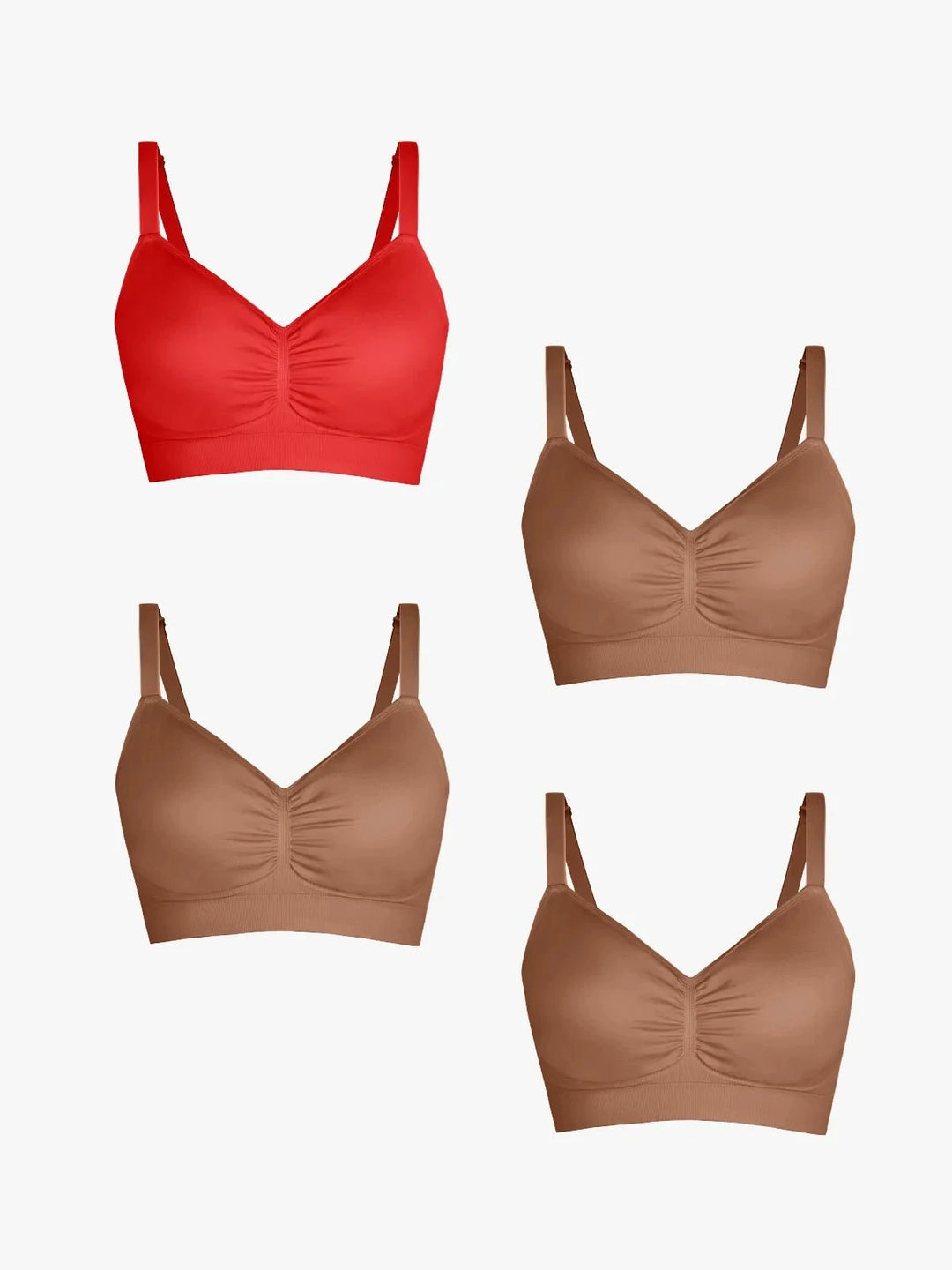 4-Pack Seamless Comfort Removable Pad Everyday Bra Bundle