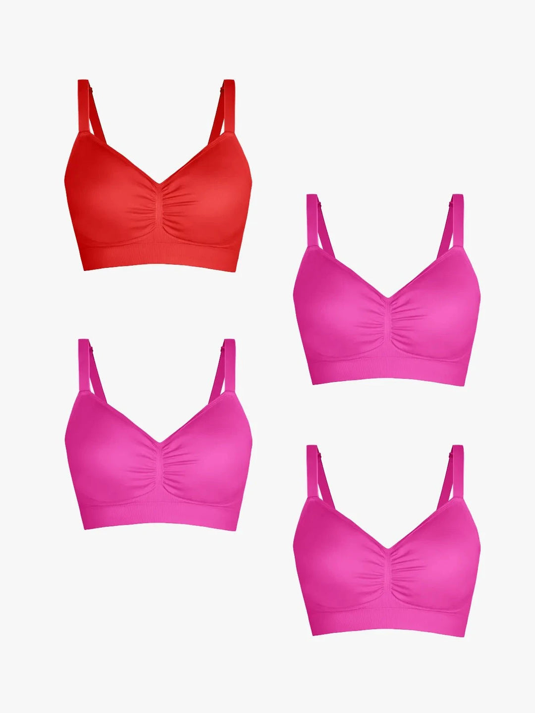 4-Pack Seamless Comfort Removable Pad Everyday Bra Bundle