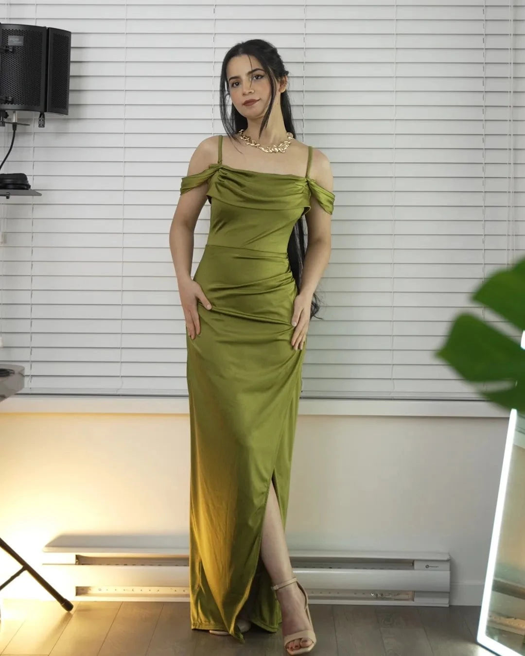 forever 21 dresses graduation Forever 21 Women Green Solid Rayon Off The Shoulder Long Maxi Dress Size Large