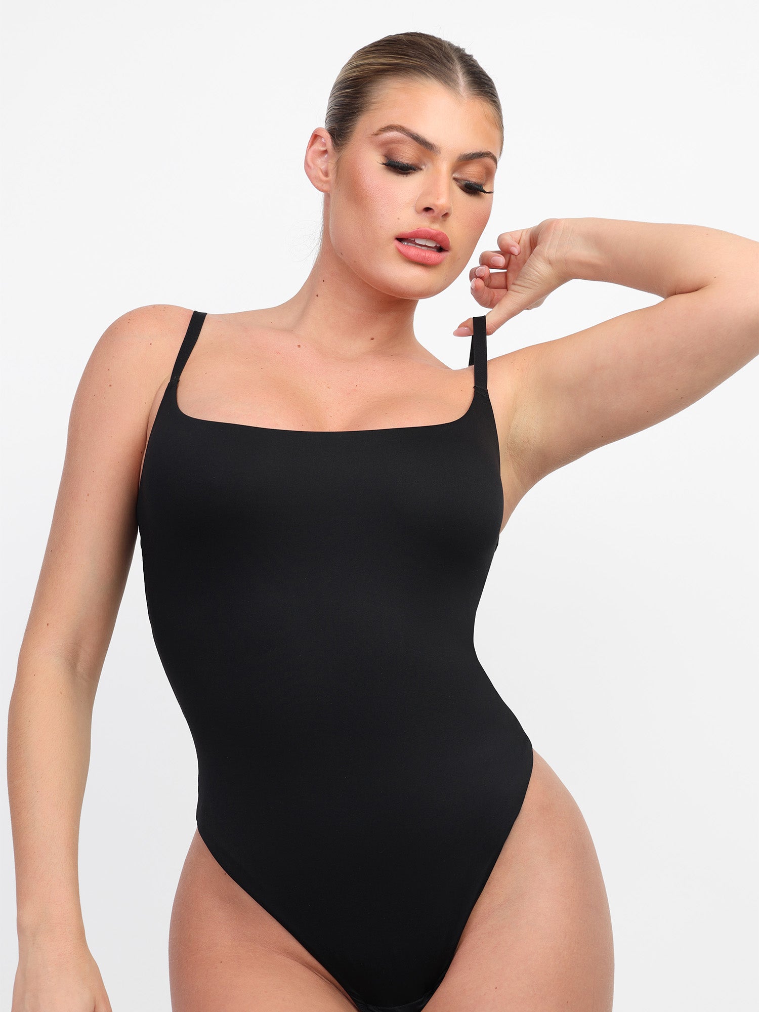 Made with CloudSense fabric, the Soft High-Cut Thong Shapewear Bodysuit sculpts your figure.