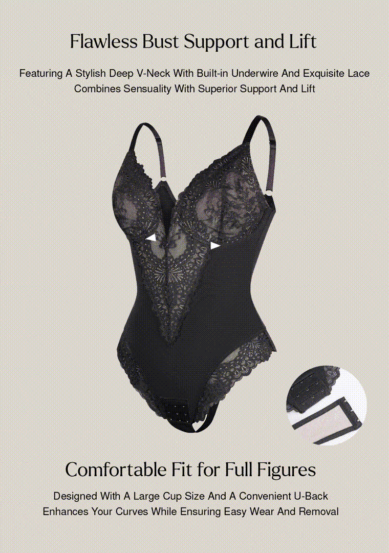Shapewear Full Coverage Plunging Lace Slimming Bodysuit – Popilush®