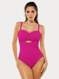 Twist & Shirred Sculpting One-Piece with Removable Straps