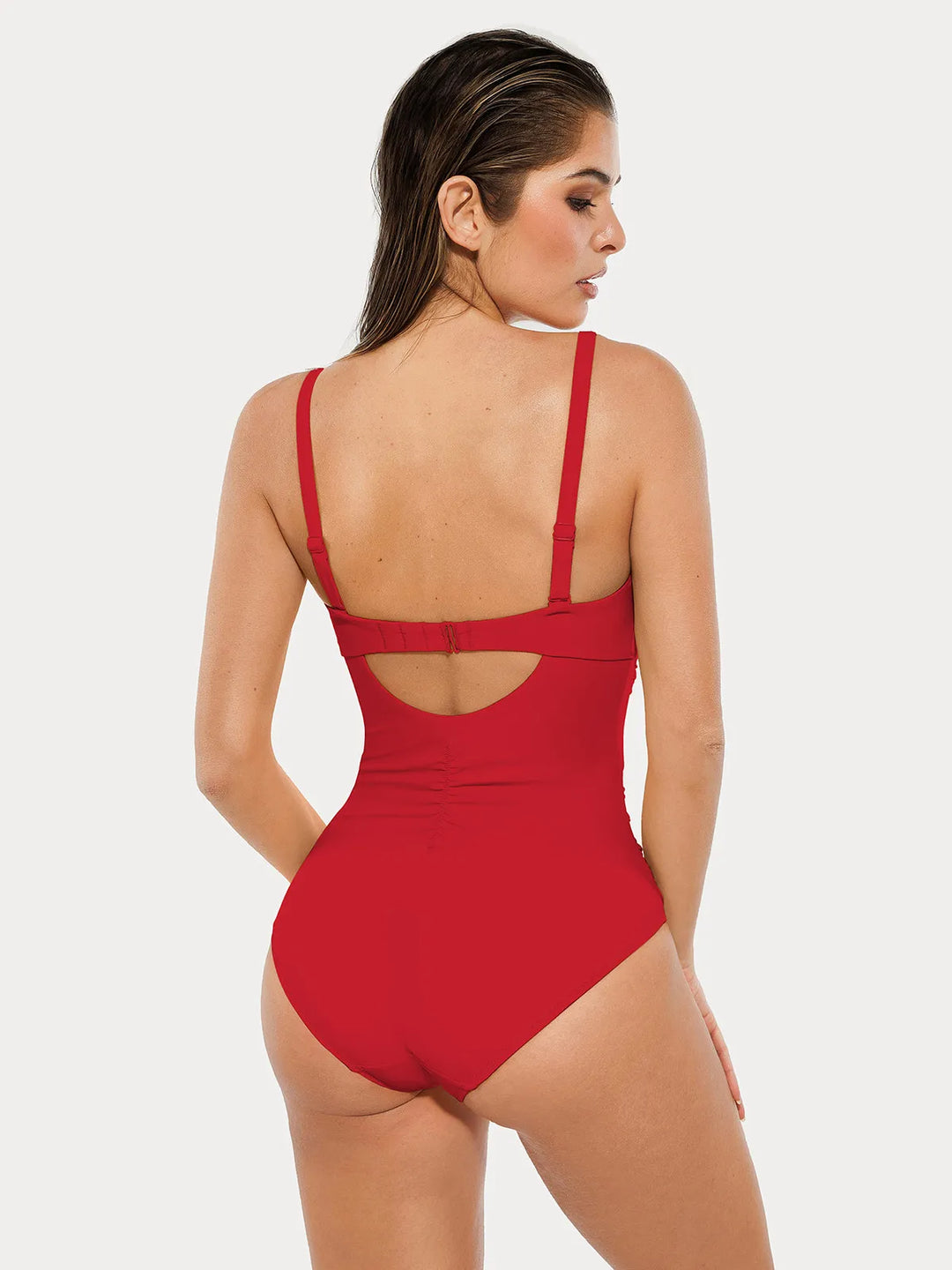 Twist & Shirred Sculpting One-Piece with Removable Straps