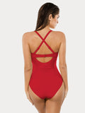 Twist & Shirred Sculpting One-Piece with Removable Straps
