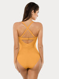 Twist & Shirred Sculpting One-Piece with Removable Straps