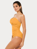 Twist & Shirred Sculpting One-Piece with Removable Straps