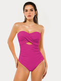 Twist & Shirred Sculpting One-Piece with Removable Straps