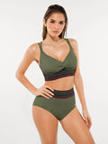 Boho Trim High Waist Tummy Control Bikini Set