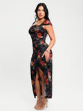 Shapewear Off Shoulder Shine Ruched Sculpting Maxi Dress