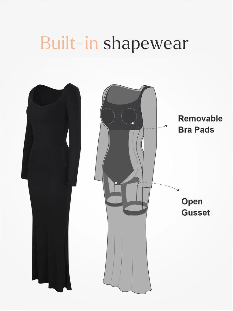 Popilush® Bodycon Dress Built-In Shapewear Modal Lounge Dresses