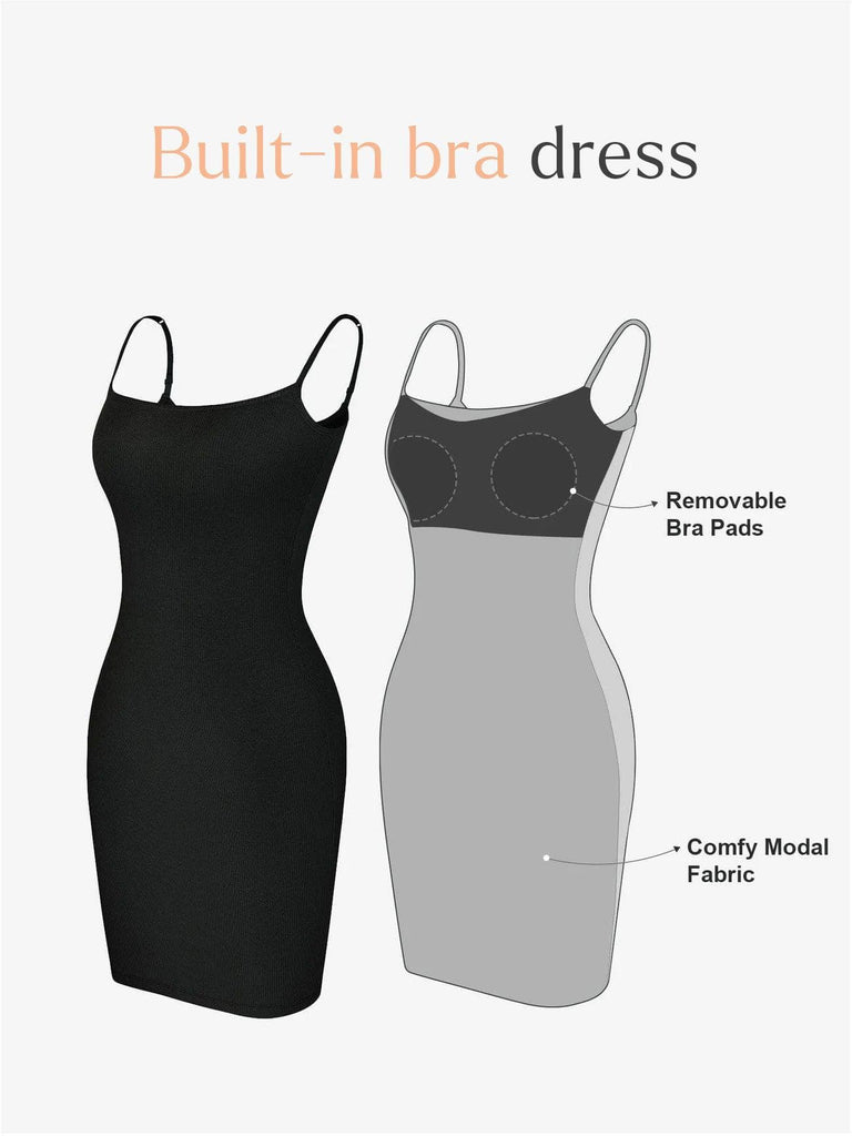 Popilush® Casual Bodycon Summer Dress No Shaper Slip Mini Lounge Dress