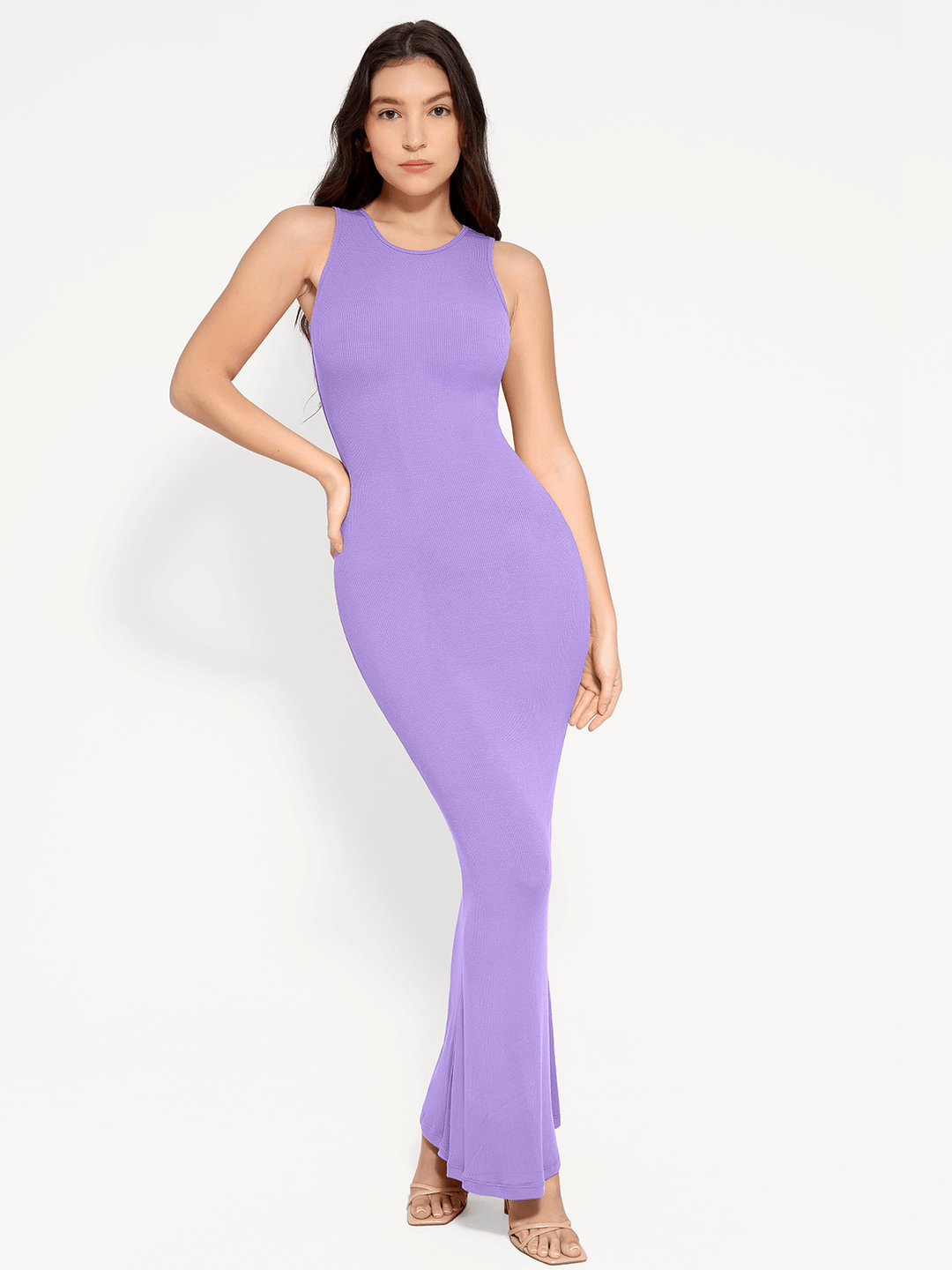 Shapewear Modal Sleeveless Crew Neck Slimming Maxi Dress