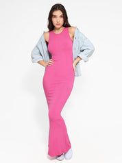 Popilush® Bodycon Summer Dress The Shapewear Dress Crew Neck Sleeveless Maxi