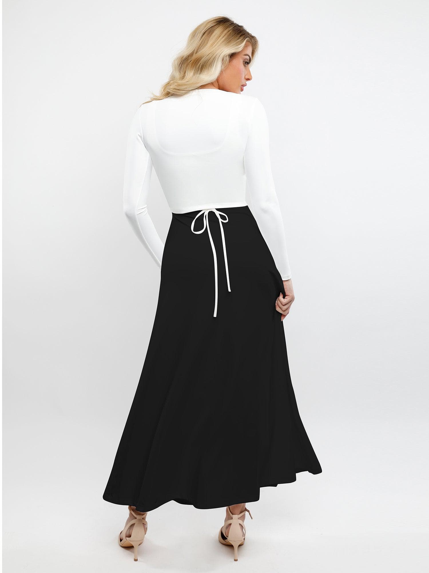 Popilush Long-Sleeve Cardigan 2 Piece Outfit Built-In Shapewear Sleeveless Maxi Dress Or Set