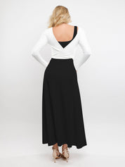 Popilush Long-Sleeve Cardigan 2 Piece Outfit Built-In Shapewear Sleeveless Maxi Dress Or Set