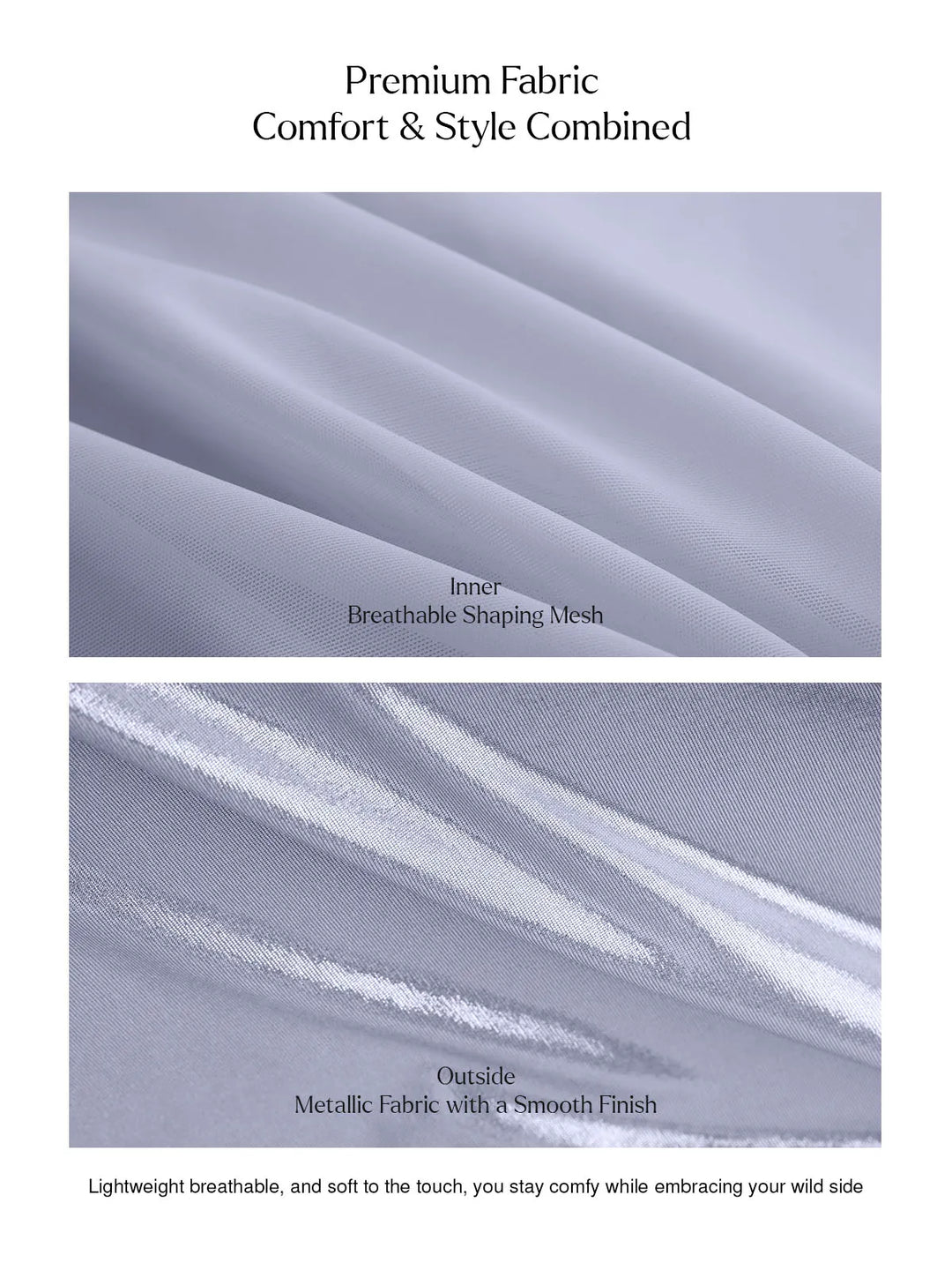 Metallic Cowl Neck Side Ruched Sculpting Midi Dress