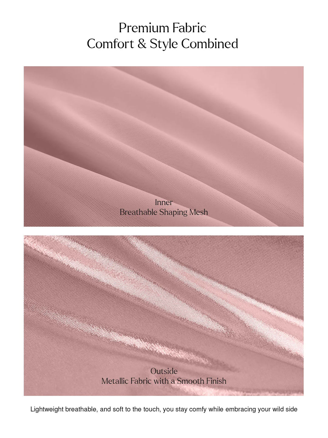 Metallic Cowl Neck Side Ruched Sculpting Midi Dress