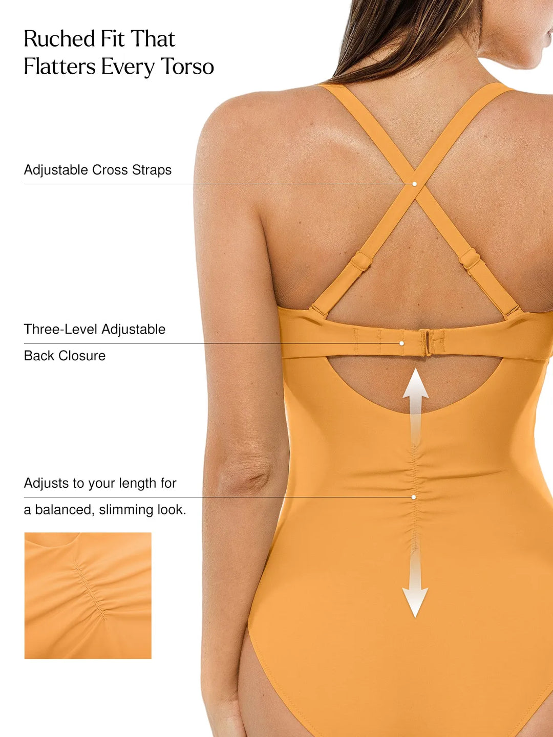 Twist & Shirred Sculpting One-Piece with Removable Straps