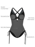Mesh Inset Tie-Side Sculpting One-Piece Swimsuit