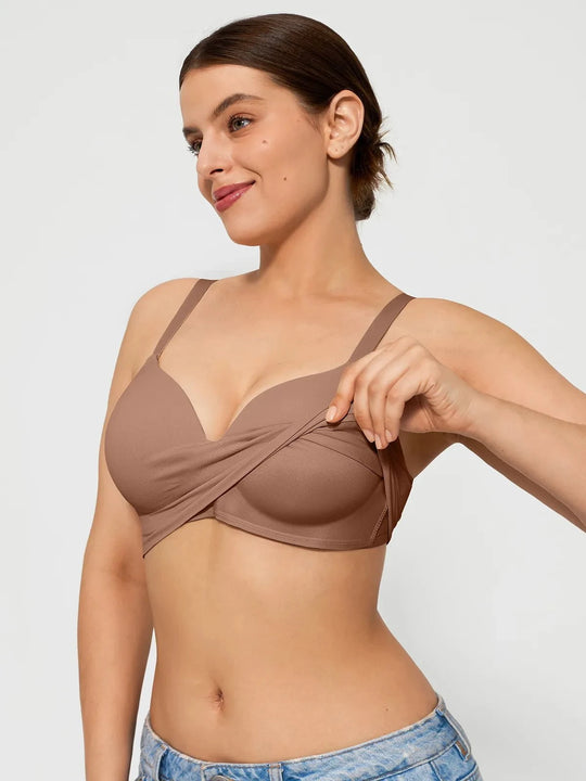 Hide Links Supportive No Underwire Bra Bundle Save -Seamless Wireless Built-in Cups Comfort Smoothing Bra