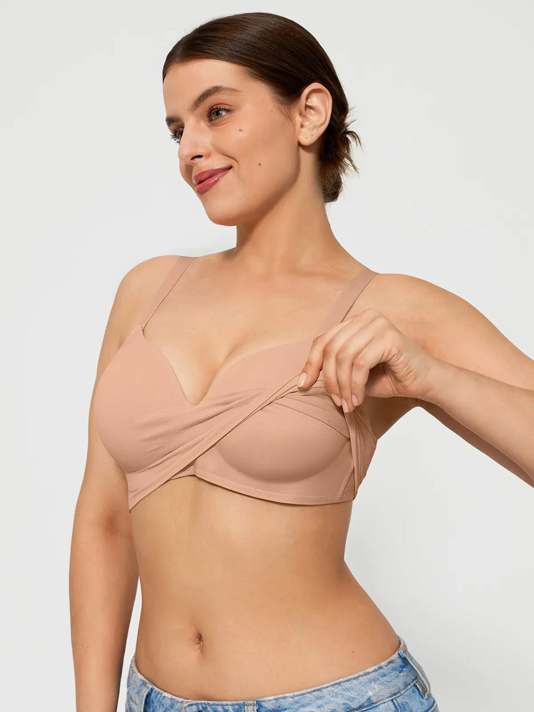 Hide Links Supportive No Underwire Bra Bundle Save -Seamless Wireless Built-in Cups Comfort Smoothing Bra