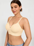 Hide Links Supportive No Underwire Bra Beige / S Bundle Save -Seamless Wireless Built-in Cups Comfort Smoothing Bra