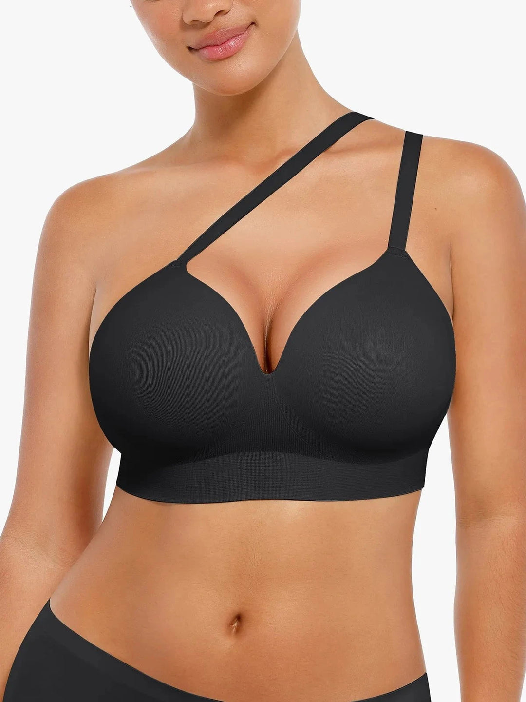 Hide Links Supportive No Underwire Bra Seamless Wireless V-Neck Push-Up Bra