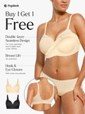 Hide Links Supportive No Underwire Bra Seamless Wireless V-Neck Push-Up Bra