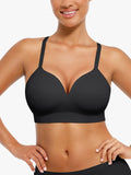 Hide Links Supportive No Underwire Bra Black / S Seamless Wireless V-Neck Push-Up Bra