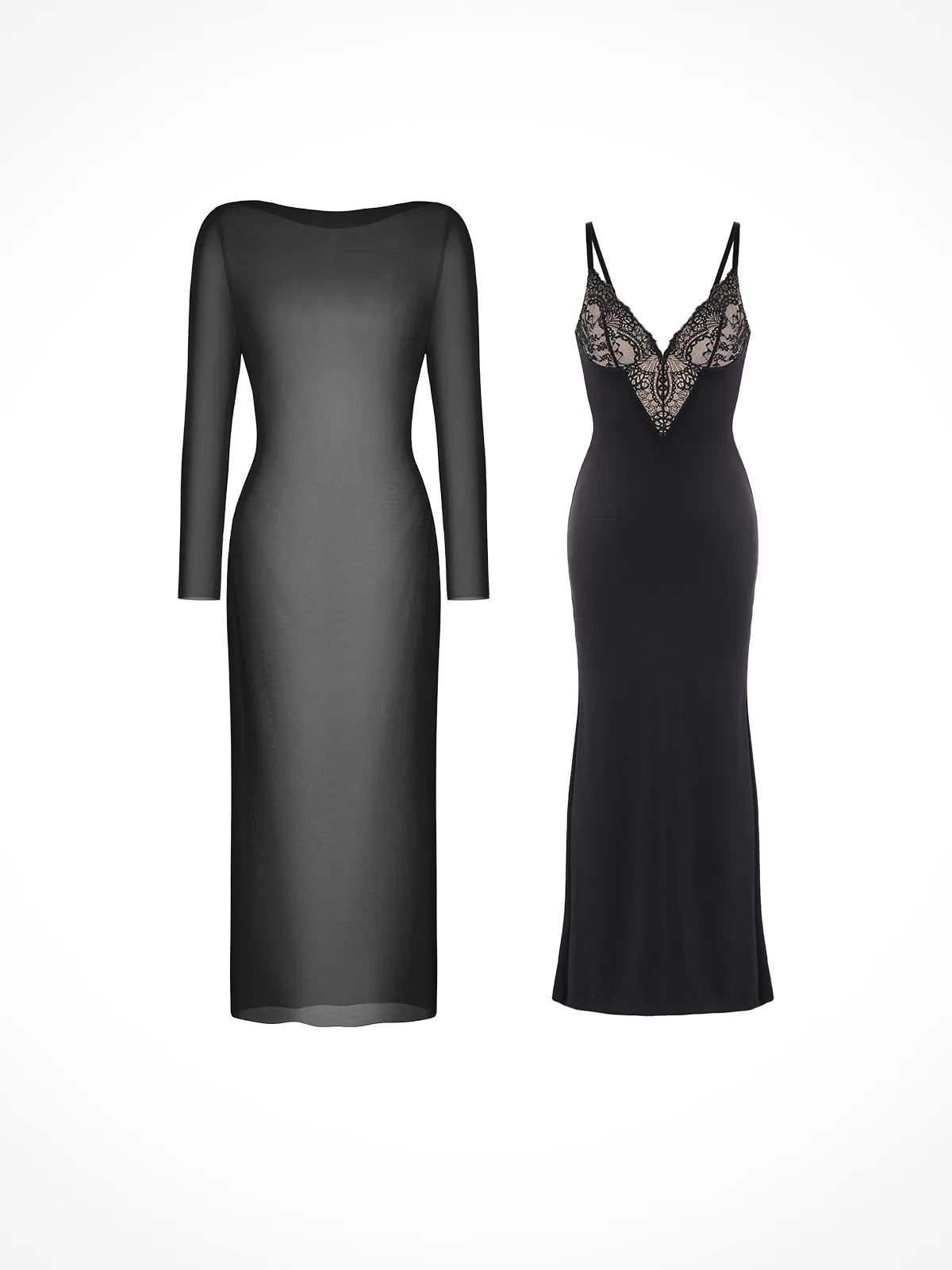 Shapewear Lace Dress Sheer Mesh Cover Up Set Popilush