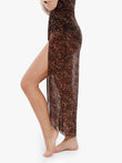 Leopard print bias twist sarong coverup from Popilush®, elegant beachwear
