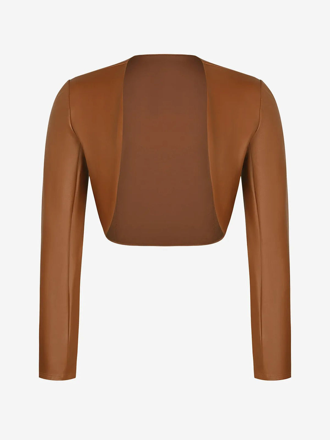 Faux Leather Bolero Jacket | Cropped Long Sleeve - Popilush Faux Leather Bolero Jacket | Cropped Long Sleeve - Popilush