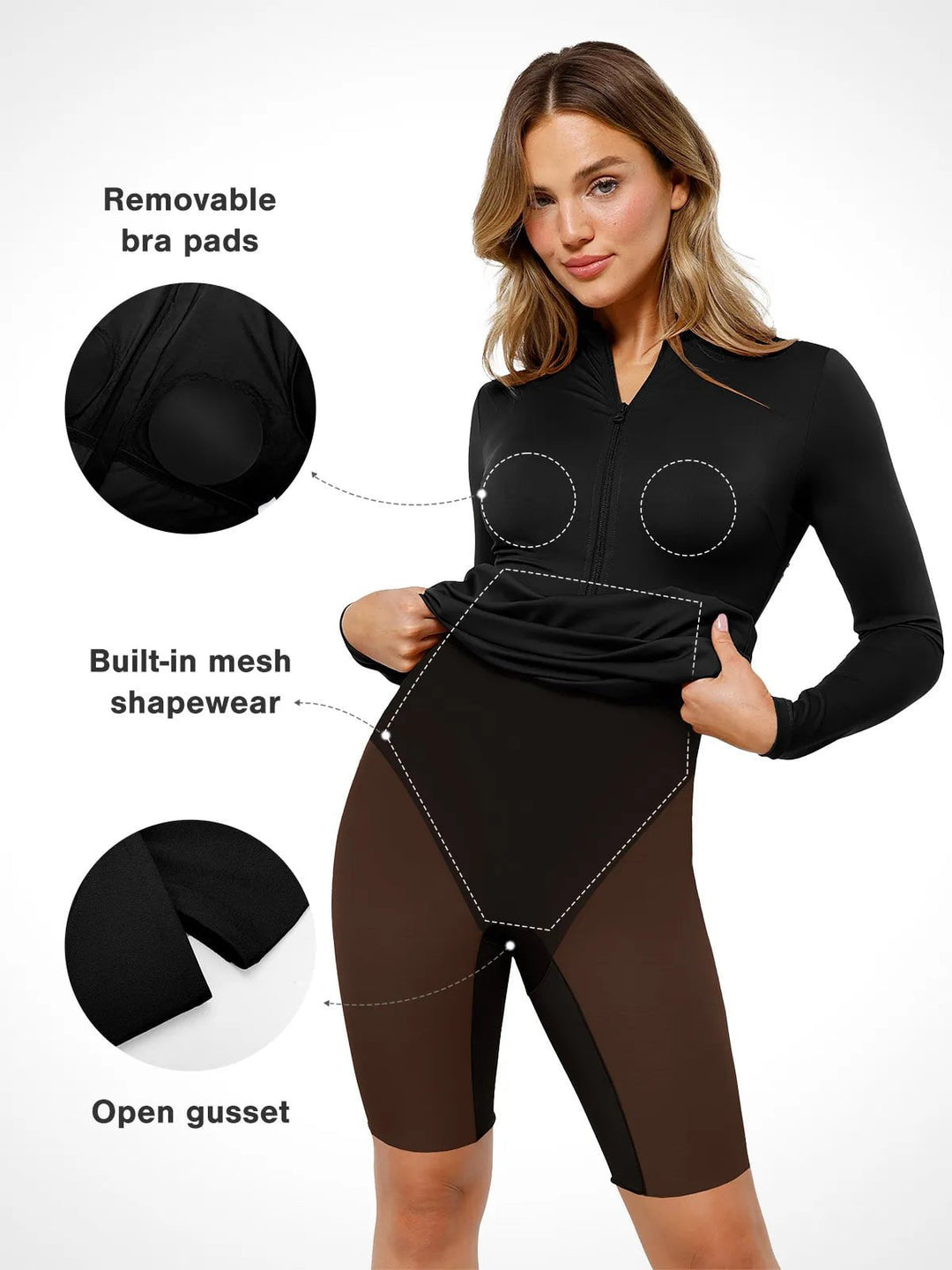 Black Redtag thermal shapewear midi dress: mock neck, long sleeve, shaping.
