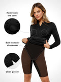 Black Redtag thermal shapewear midi dress: mock neck, long sleeve, shaping.