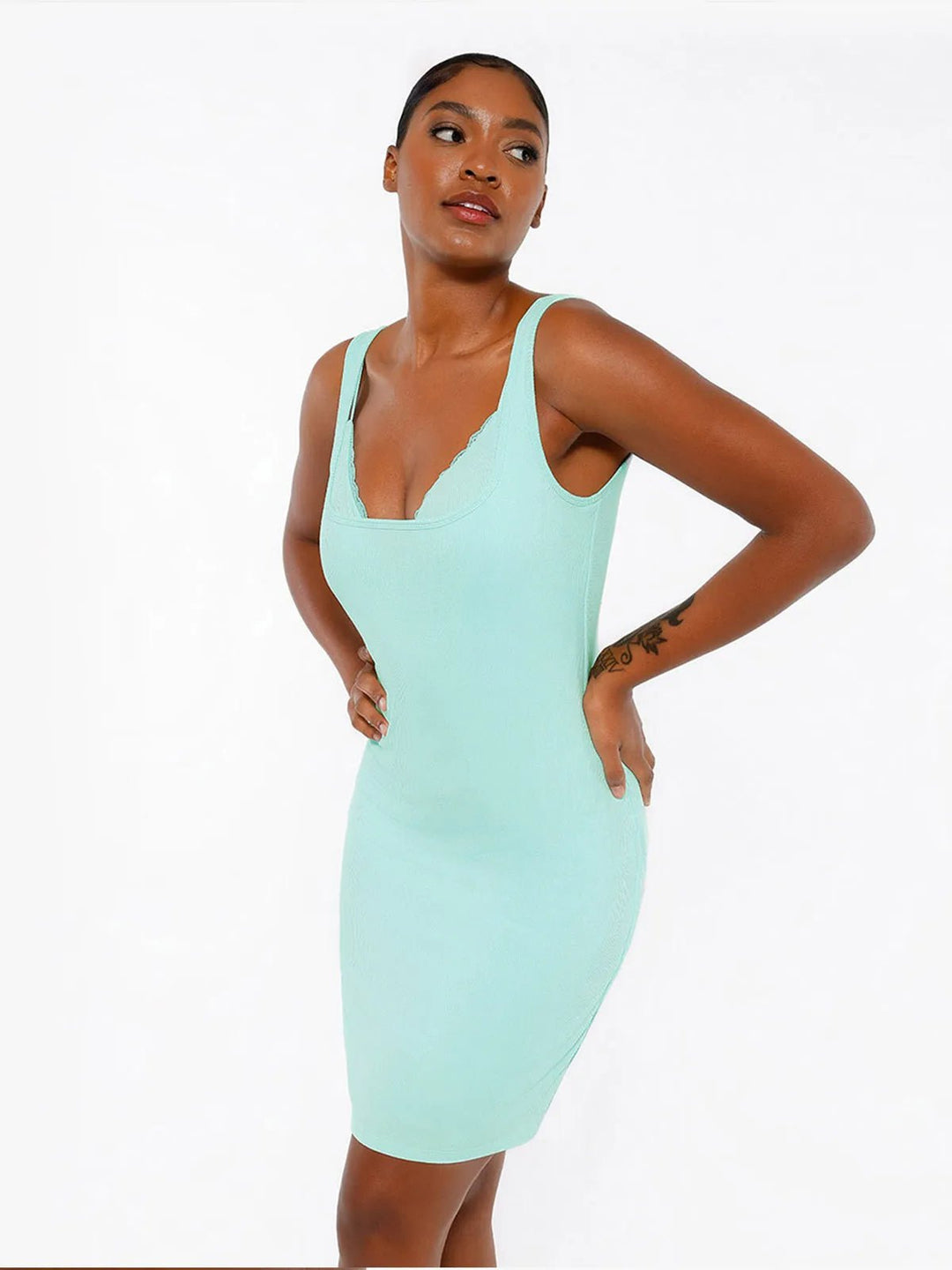 Modal Sculpting Lace Cami Mini Dress | Hourglass Shapewear - Popilush Modal Sculpting Lace Cami Mini Dress | Hourglass Shapewear - Popilush