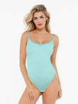 Popilush® lace trim shapewear bodysuit. Modern style, comfort and sculpting design