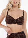 Leopard print bikini top, Popilush® design, flattering shape, with underwire support for all-day wear.