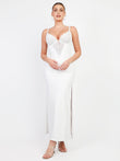 White lace dress with shapewear by Popilush®, offering style and support.
