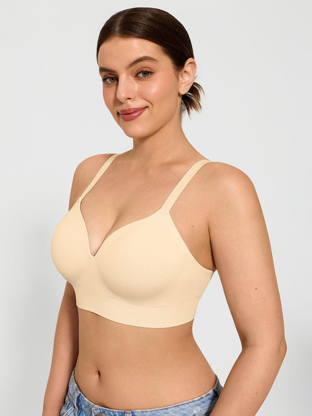 Popilush® Supportive No Underwire Bra 2-Pack ContourLift™ Seamless Wireless Shaping Push Up Bra Bundle