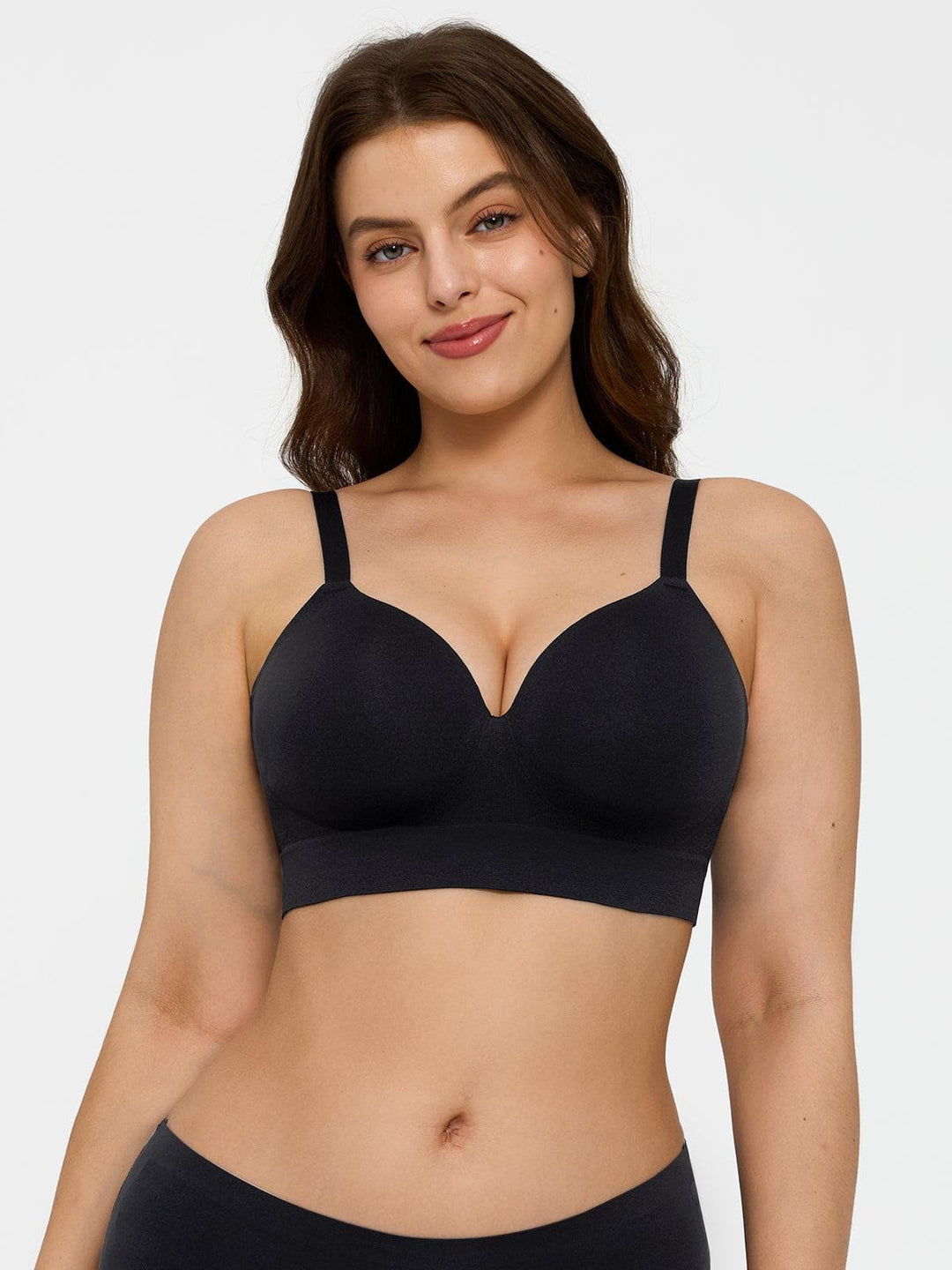 Popilush® Supportive No Underwire Bra 2-Pack ContourLift™ Seamless Wireless Shaping Push Up Bra Bundle