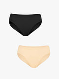 Popilush® Black + Beige / XS 2-Pack SoftForm Low-Rise Brief Bundle