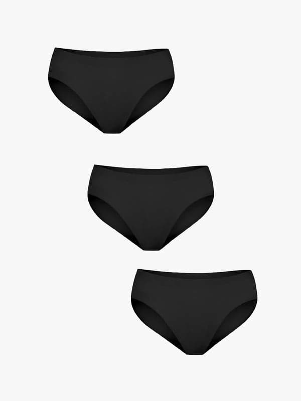 Popilush® Black / XS 3-Pack SoftForm Comfort Low-Rise Panty Set