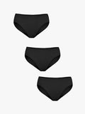 Popilush® Black / XS 3-Pack SoftForm Comfort Low-Rise Panty Set