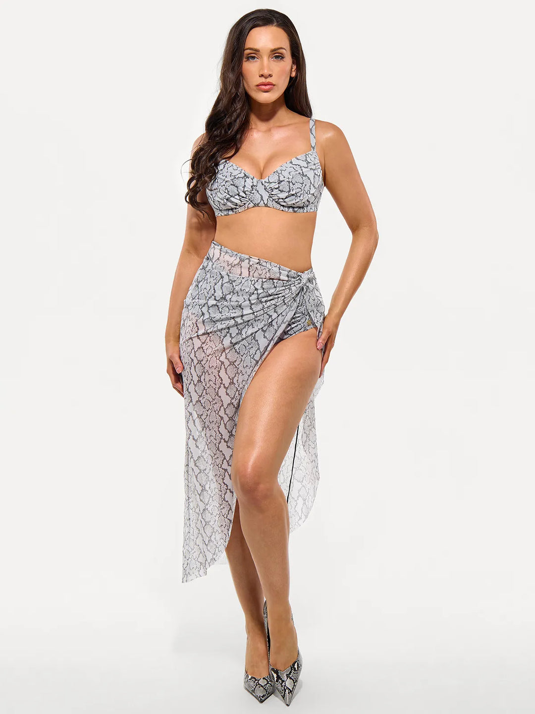 Popilush® Beach Wrap Swim Cover Up Bias Twist Mesh Sarong Coverup