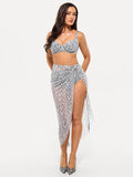 Popilush® Beach Wrap Swim Cover Up Bias Twist Mesh Sarong Coverup