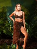 Popilush® Beach Wrap Swim Cover Up Bias Twist Mesh Sarong Coverup