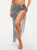 Popilush® Beach Wrap Swim Cover Up White Leopard / XS Bias Twist Mesh Sarong Coverup