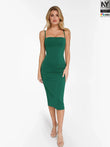 Popilush® Cooling Bodycon Summer Dress Green / S Bluetag Cooling Shapewear Slimming Midi Tube Dress